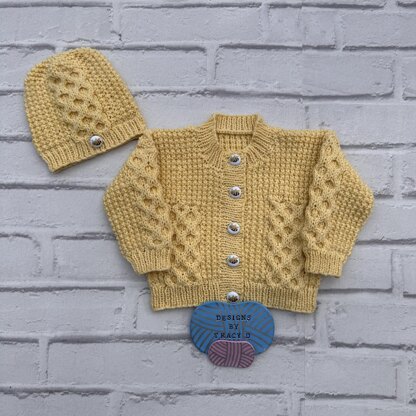 Myla baby cardigan 0-3 & 3-6mths knitting patter