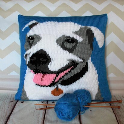 Staffie Pet Portrait Cushion Cover