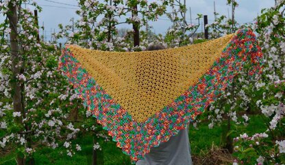 Baskets full of flowers shawl