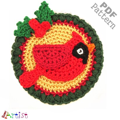 Cardinal Christmas ornament patch