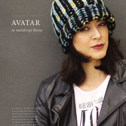 Avatar Hat in Malabrigo Rasta - Downloadable PDF