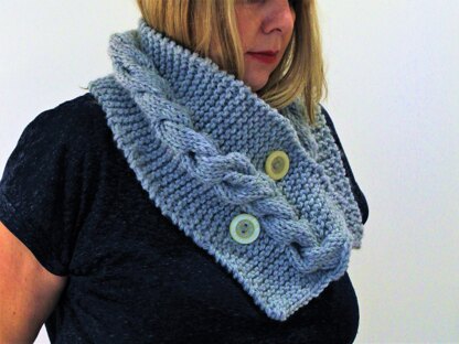 Moon Shadow Buttoned Cable Cowl