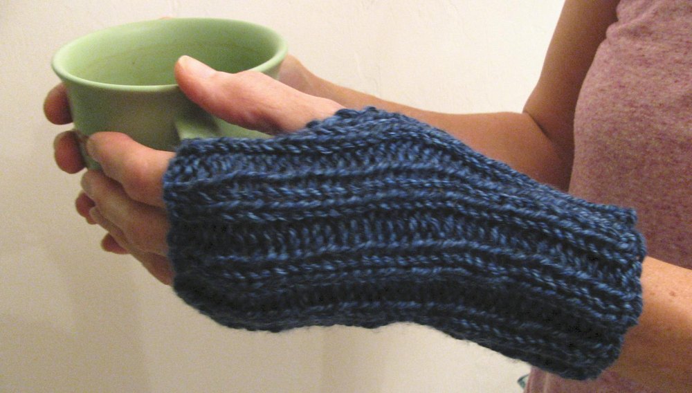 Free Knitting Pattern for Flat Knit Easy Fingerless Mitts