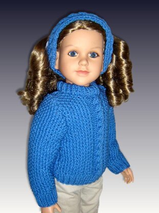 Cable Front Pullover for My Twinn (23 inch doll)