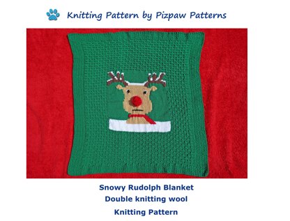 Snowy Rudolph Cot/Pram Blanket (no 130)