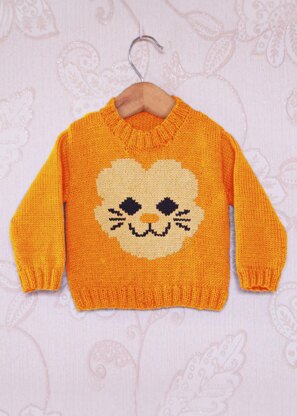 Intarsia - Lion Face Chart - Childrens Sweater
