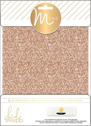American Crafts Heidi Swapp Minc Glitter Sheets 6"X8" 4/Pkg - Rose Gold