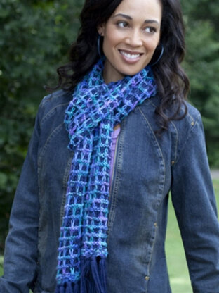 Bluesy Scarf in Caron Simply Soft and Simply Soft Paints - Downloadable PDF