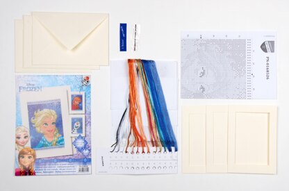 Vervaco Greeting Card Kit Disney Elsa, Olaf&Anna Set Of 3 Cross Stitch Kit