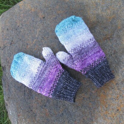 Scrappy Stripey Sock Yarn Mittens