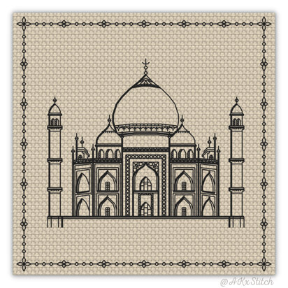 Around the World "Taj Mahal" Cross Stitch PDF Pattern