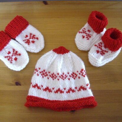 Baby Beanie Bootee Mitten set