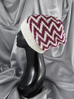 Zig Zag Stripe Slouch Hat