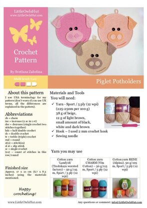 202 Pigglet Pig Decor or potholder