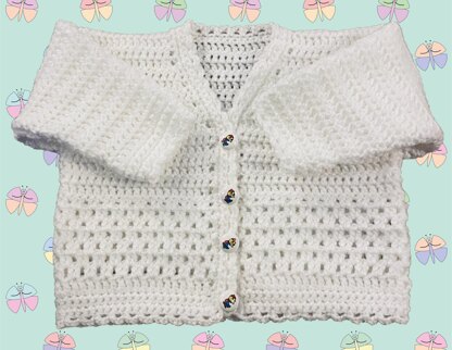 Overfrakke spontan forfængelighed Easy Baby Cardigan in DK (1043) Crochet pattern by UK Craft Store |  LoveCrafts