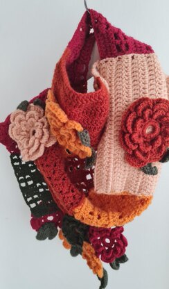 Cottage Rose Patchwork Scarf