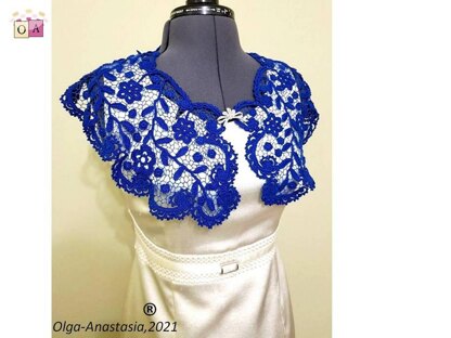 Lace blue detachable collar