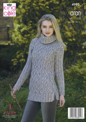 Sweaters in King Cole Aran - 4963 - Downloadable PDF