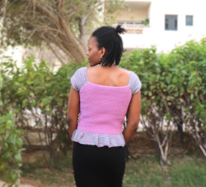 Tea Rose Fitted Crochet Top for Women