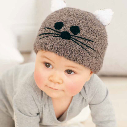 Children's Hat in Rico Baby Teddy Aran and Essentials Merino DK- 202