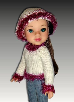 Sweater and Hat for Hearts for Hearts dolls, 14 inch