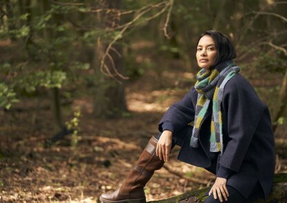 Patchwork Scarf in Rowan Kidsilk Haze and Felted Tweed - Downloadable PDF