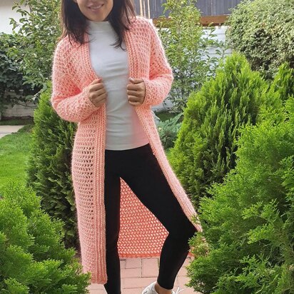 Crochet coat long