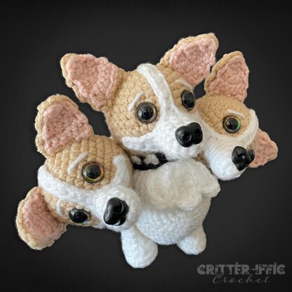 Crowley the Corgi Cerberus Dog Amigurumi