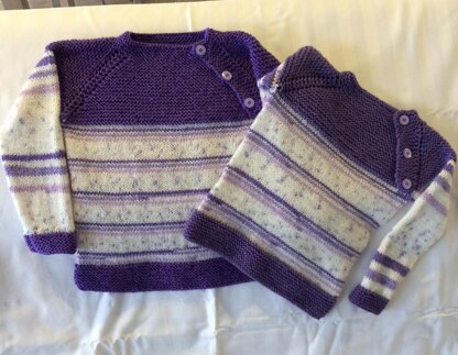 Sweater/Jumper Top Down Raglan with Yoke Buttons