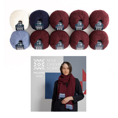 MillaMia Naturally Soft Merino Mija Scarf 10 Ball Knitting Kit