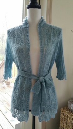 Frost Flowers Lace Cardigan with sash