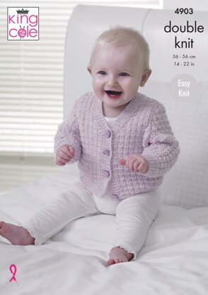 Waistcoat and Cardigans in King Cole Baby Pure DK - 4903 - Downloadable PDF