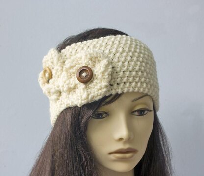 Knit Flower Head Band