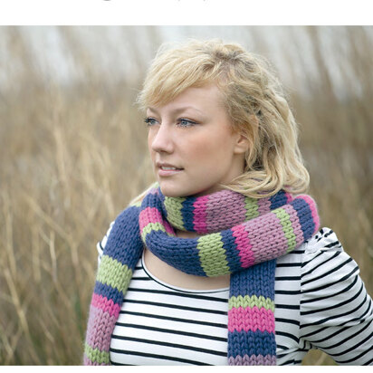 Super Stripes Scarf in Rowan Big Wool - D129 - Downloadable PDF