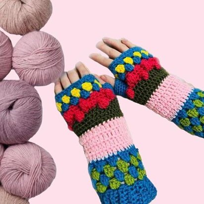 Funky Fingerless Crochet Gloves