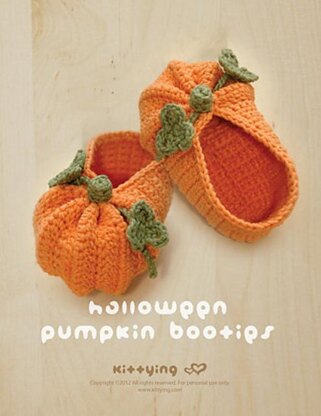 Halloween Pumpkins Baby Booties by Kttying Crochet Pattern