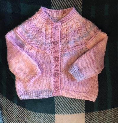 Pink baby yoke cardigan