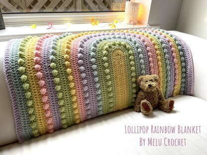 Lollipop Rainbow Blanket by Melu Crochet