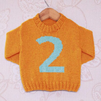 Intarsia - Number 2 Chart - Childrens Sweater