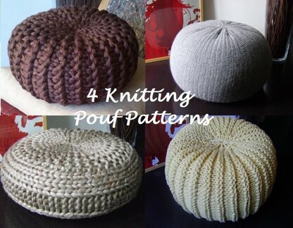 4 Knitted Pouf Floor cushion Patterns & Tutorials Pouffe