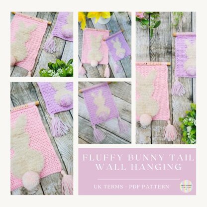 Fluffy Bunny Tail Wall Hanging - UK Terms