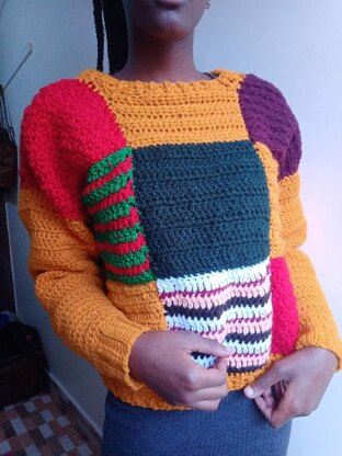 Patchwork crochet sweater