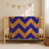C2C CROCHET PATTERN Chevron Blue Orange Blanket Geometric ZigZag Throw 47x47 53x53 inch