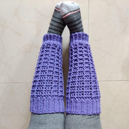 Lavender Waffle Leg Warmers