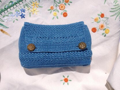 Blue Belle Crochet Clutch Bag