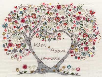 Bothy Threads Love Blossoms Cross Stitch Kit - 34cm x 26cm