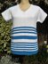 2 Tone Striped V Neck Sweater