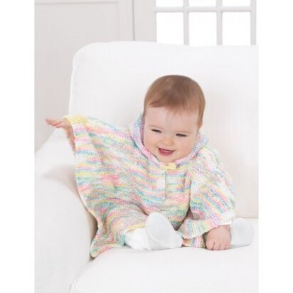 Sweet Hooded Poncho in Bernat Baby Coordinates Ombres