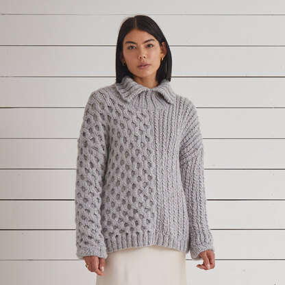 Aurelia Two Textured Sweater -  KnittingPattern for Women in Debbie Bliss Saphia