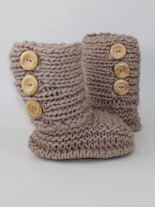 3 Button Childrens Slipper Boots